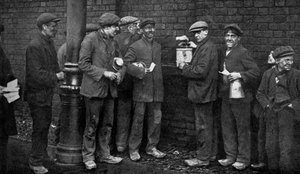 Afstemning om kulstrejken, Wheatsheaf Colliery, Pendlebury, januar 1912, c1920