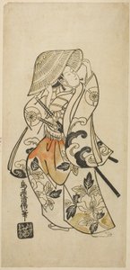 Skuespilleren Tamazawa Saijiro i en uidentificeret rolle af Torii Kiyomasu II