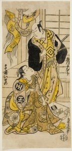Skuespillerne Ichikawa Danjuro II og Sodesaki Iseno I af Torii Kiyomasu II