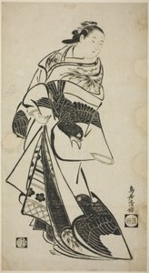 Stående figur af en kvinde af Torii Kiyomasu I
