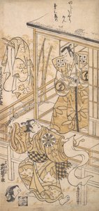 Tea C og r Sawamura Sojuro Doctor Som Sasakis Saburo, hva? 1741. , myg. 1741. af Torii Kiyomasu I