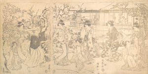 Scene fra Chushingura Vendetta af de 47 loyale forhandlere, ca. 1820. af Torii Kiyomine
