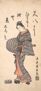 Sanokawa Ichimatsu I i grålig blå og rose, der går mod venstre, 1756., 1756. af Torii Kiyomitsu