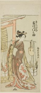 Skuespiller Ichikawa Monnosuke II som Damen med hårnålen (Ichikawa Monnosuke Kogai no Tsubone) af Torii Kiyomitsu I