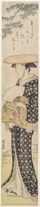 (En kvinde med en hat, der går under et træ), 1782 af Torii Kiyonaga