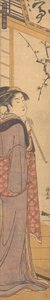 En pige med et rør, ca. 1785. af Torii Kiyonaga