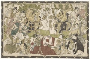Skuespillere i en shibaraku-forestilling af Torii Kiyonaga