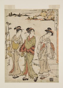 Ashinoyu (træblok i farver) af Torii Kiyonaga