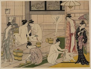 Badehus, ca. 1785 (træbloktryk) af Torii Kiyonaga