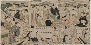 Bådfest på Sumida-floden af Torii Kiyonaga