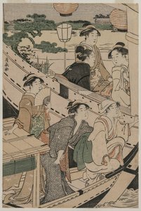 Bådfest på Sumida-floden, 1789. af Torii Kiyonaga
