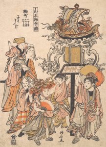 Børnelanterneflyder, Kojimachi 1,2, 3-chome Block Association, Sanno Festival, ca..., ca. 1780. af Torii Kiyonaga