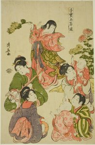 Krysantemumfestival, fra serien "Dyrebare børns lege ved de fem festivaler (Kodakara gosetsu asobi)" af Torii Kiyonaga