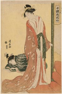 Courtesan Going to Bed, fra serien "Ti typer skønheder i billeder (Jittai e-fuzoku)" af Torii Kiyonaga