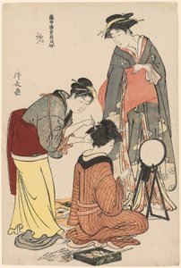 Entertainere fra Tachibana, fra serien "A Collection of Contemporary Beauties of the Pleasure Quarters (Tosei yuri bijin awase)", ca. 1782 (farvet træbloktryk; oban) af Torii Kiyonaga