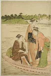 Færge på Rokugo-floden af Torii Kiyonaga