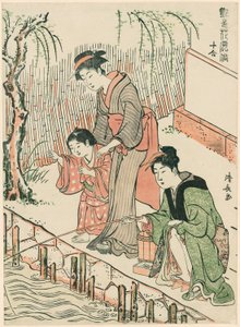 Fiskeri, fra serien "A Set of Ten Beautys in Flowerlike Styles (Enshoku hana fuzoku ju awase)" af Torii Kiyonaga