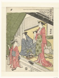 Den nye Yoshiwara Shin Yoshiwara (titel på objekt) Ti sommerscener i den østlige hovedstad (serietitel) Azuma natsu jukkei (serietitel på objekt) af Torii Kiyonaga