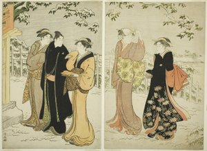 Matsuchi Hill efter snefald af Torii Kiyonaga