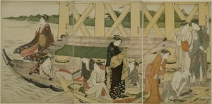 Lystbåde under Azuma Bridge af Torii Kiyonaga