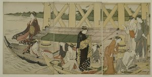 Lystbåde under Azuma Bridge, ca. 1784 af Torii Kiyonaga