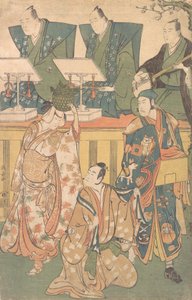 Scene fra et drama, ca. 1788. af Torii Kiyonaga