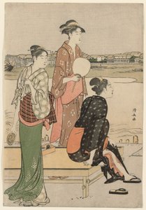 Sommertusmørke på bredden af Sumida-floden af Torii Kiyonaga