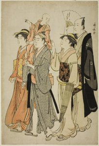 Skuespilleren Ichikawa Danjuro V og hans familie, fra en unavngivet serie på fire print, der viser skuespillere i privatlivet af Torii Kiyonaga