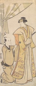 Skuespilleren Nakamura Riko I med en ledsager, ca. 1784. af Torii Kiyonaga