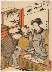 Kunsthåndværkeren (Ko) fra serien "Skønheder, der illustrerer de fire sociale klasser (Adesugata shi no ko sho)" af Torii Kiyonaga