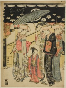 The Nakamise Shopping Street, fra serien "Eight Precincts of the Kinryuzan Temple in Asakusa (Asakusa Kinryuzan hakkei)" af Torii Kiyonaga