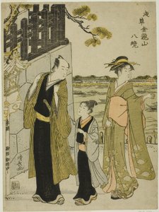 Udsigten fra Komagata Hall, fra serien "Eight Precincts of Kinryuzan Temple in Asakusa (Asakusa Kinruzan hakkei)" af Torii Kiyonaga