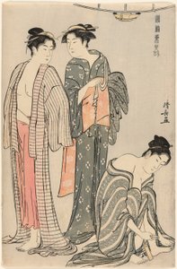 Three Women after a Bath, fra serien "A Brocade of Eastern Manners (Fuzoku Azuma no nishiki)" af Torii Kiyonaga