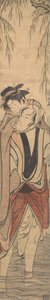 To elskende krydser en flod, slutningen af det 18. århundrede. af Torii Kiyonaga