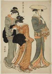 Two Women and a Maid, fra serien "A Brocade of Eastern Manners (Fuzoku Azuma no nishiki)" af Torii Kiyonaga
