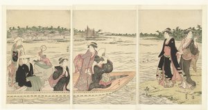 Færge på Sumida floden af Torii Kiyonaga