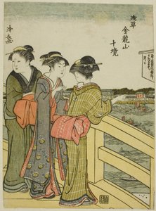 Udsigt fra Azuma Bridge, fra serien "Ten Precincts of Kinryuzan Temple in Asakusa (Asakusa Kinruzan jikkei)" af Torii Kiyonaga