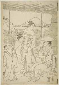 Besøgende til Enoshima af Torii Kiyonaga