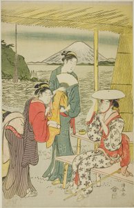 Besøgende til Enoshima af Torii Kiyonaga