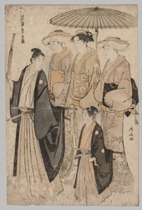 Woman of the Yoshiwara and Attendants (fra serien Brocades of the East in Fashion) af Torii Kiyonaga