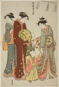 Ung dreng iført Hakama for første gang, fra serien "A Brocade of Eastern Manners (Fuzoku Azuma no nishiki)" af Torii Kiyonaga