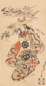 Skuespiller Sawamura Kodenji som kvinde på tidspunktet for Tanabata-festivalen, 1698. af Torii Kiyonobu I