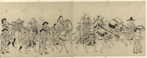 Den koreanske ambassades ankomst til Edo af Torii Kiyonobu I