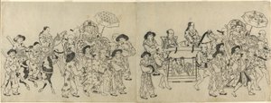 Den koreanske ambassades ankomst til Edo af Torii Kiyonobu I