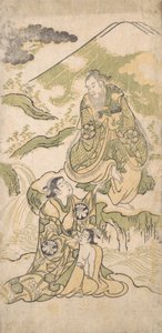 Scene fra et drama, ca. 1749. af Torii Kiyonobu I
