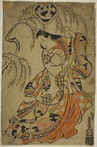 Skuespilleren Uemura Kichisaburo som den tredje prinsesse i stykket Wakoku Gosuiden, opført på Morita Theatre i den tredje måned, 1700 af Torii Kiyonobu I