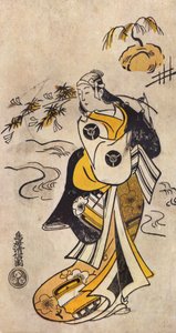 Ung japansk kvinde i kimono af Torii Kiyonobu I