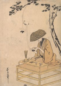 Forstørrelsesglasset, ca. 1775. af Toriyama Sekien