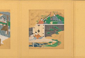 Scener fra The Tale of Genji Genji monogatari, begyndelsen af det 17. århundrede. af Tosa Mitsunori