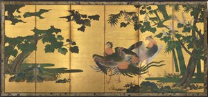 Peafowl and Phoenixes, slutningen af 1500-tallet. af Tosa Mitsuyoshi